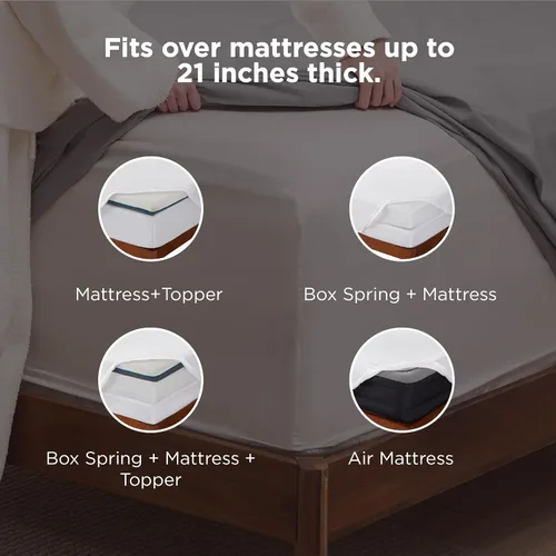 Miniatura 2 de Bedsure Juego de Sábanas King de Bolsillo Profundo - Se Adapta a Colchones de Hasta 21 Pulgadas de Grosor - 4 Piezas de Sábanas GentleSoft, Absorben