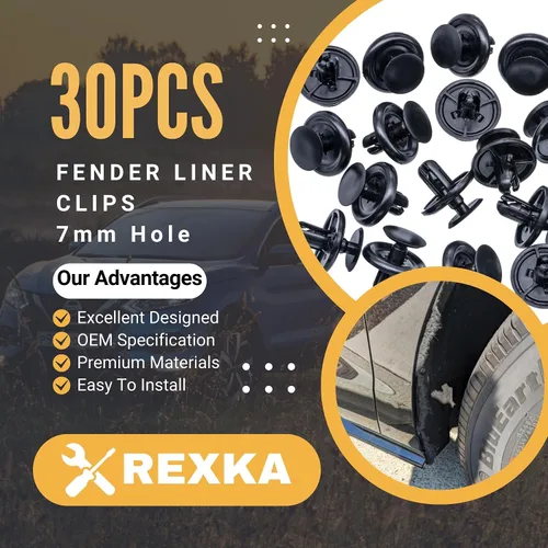 Miniatura 7 de Rexka 30 piezas de protector contra salpicaduras de motor Fender Liner tapa de maletero debajo de la cubierta clip de retención estilo empuje 30Pcs