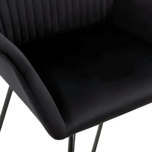 Miniatura 6 de Dining Chairs Set of 2, Black Velvet Upholstered Kitchen Chairs, Modern Design for Dining Room, Comfortable Seating, Easy Assembly