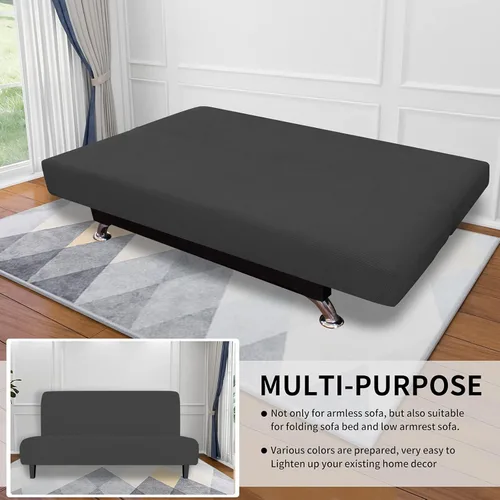 Miniatura 4 de Easy-Going - Funda elástica para futón, cubierta para sofá cama sin brazos, protector de muebles sin reposabrazos con parte inferior elástica
