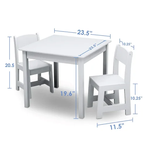 Miniatura 6 de Delta Children MySize - Juego de mesa y silla de madera para niños (2 sillas incluidas), ideal para artes y manualidades, merienda y más