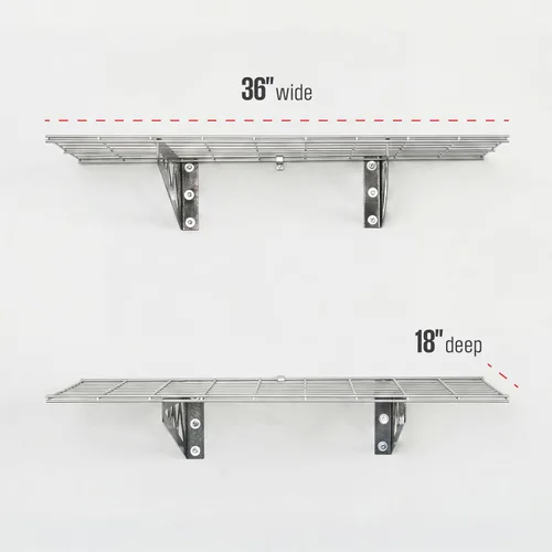 Miniatura 3 de Estante de pared SafeRacks, para garaje, 2 unidades, 45.72 x 121.92 cm, con ganchos para bicicleta Hammertone