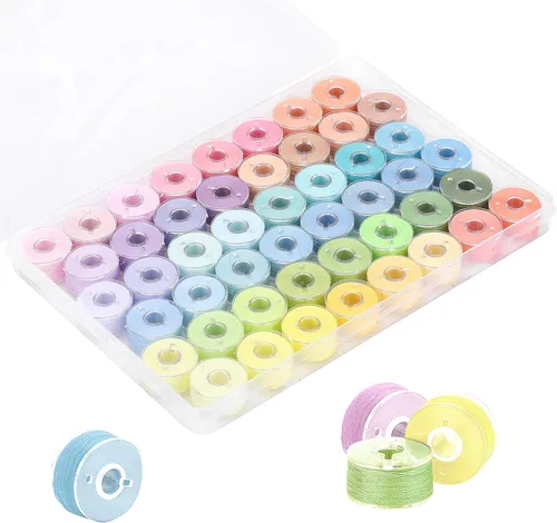 Miniatura 8 de Juego de 48 bobinas de hilo de coser de colores surtidos para máquina de coser Babylock Singer Janome Brother (colorido)