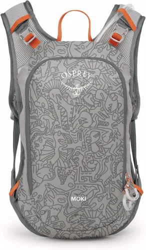 Miniatura 6 de Osprey Moki 3L Mochila de ciclismo para niños con depósito hidráulico, estampado de dinosaurios hambrientos Estampado De Dino Hambriento