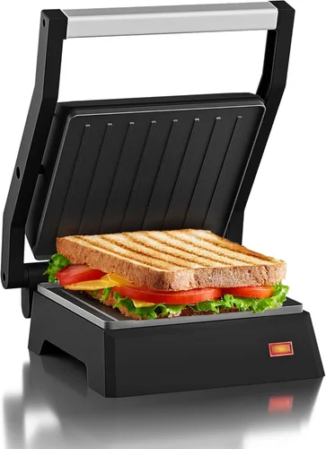 Miniatura 9 de Elite Gourmet EPN-2976 - Prensa Panini antiadherente 2 en 1 y parrilla para interiores, abre sándwiches gourmet de 180 grados, bisagra flotante