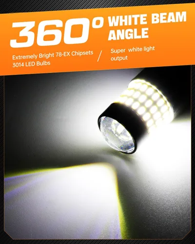 Miniatura 60 de 1156 Bombillas LED Ámbar Amarilla Luz de Señal de Giro 400% de Brillo 1141 1003 7506 Bombillas LED P21W Usadas para Luces Intermitentes Luz Trasera