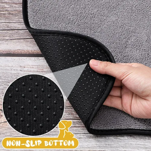 Miniatura 4 de Breling Tapete para perros para comida y agua, 2 piezas en forma de hueso, antideslizante, tapete de alimentación para mascotas para debajo