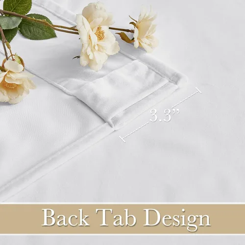 Miniatura 4 de RYB HOME - Cortinas de terciopelo blanco, suaves y modernas, con pestaña trasera y bolsillo para cortinero, para dormitorio, sala, comedor, 52
