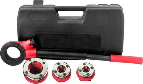 Miniatura 4 de (R) Herramienta de roscado de tuberías con mango de trinquete 3 muere 1/2 ", 3/4", 1" (NPT) fontanería