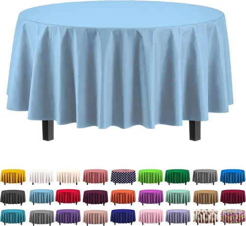 Miniatura 35 de Party Solids Paquete de 6 manteles de plástico prémium de 54 pulgadas x 108 pulgadas. Cubierta de mesa rectangular de plástico - Aqua