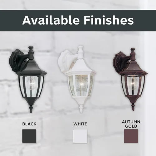 Miniatura 6 de Designers Fountain Waterbury Luminaria Exterior, Farol de Pared Exterior de 14.25 Pulgadas con Aplique para Puerta Principal, Patio y Porche, Negro