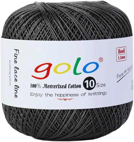 Miniatura 127 de Golo - Bolas de hilo para crochet de algodón tamaño 10, color algodón para crochet D-Fresa D078-fresa
