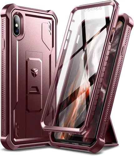 Miniatura 10 de Dexnor Funda para iPhone Xs Max, [Protector de pantalla y soporte integrados] Protección de grado militar resistente a prueba de golpes para iPhone