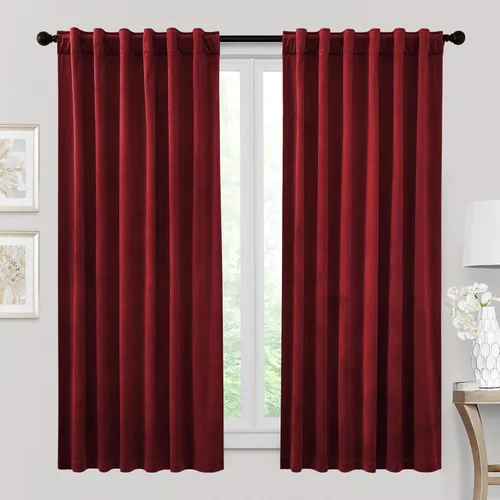 Miniatura 21 de RYB HOME - Cortinas de terciopelo beige, cortinas decorativas resistentes con pestaña trasera, cubierta de privacidad para oscurecer habitación