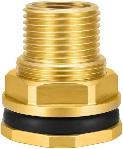 Miniatura 8 de Montaje de mamparo de tanque de latón con enchufe, doble NPT hembra de 1/2 pulgada y GHT macho de 3/4 pulgadas (manguera de jardín roscada)