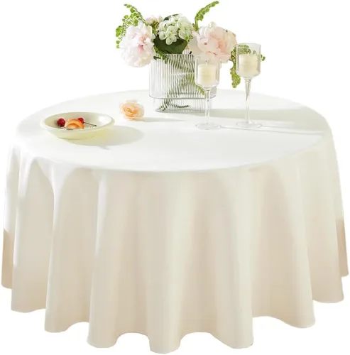 Miniatura 30 de Paquete de 2 Manteles Redondos de 120 Pulgadas de Carbón, Mantel de Poliéster Lavable para Uso en el Hogar, Fiestas, Bodas o Restaurantes.