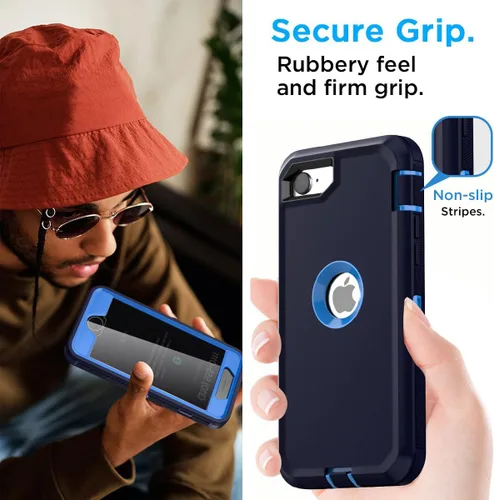 Miniatura 6 de AICase Funda para iPhone SE Case de 3ª y 2ª Generación, para iPhone SE 2022/2020 Protector de Pantalla Integrado Resistente Protección Antigolpes