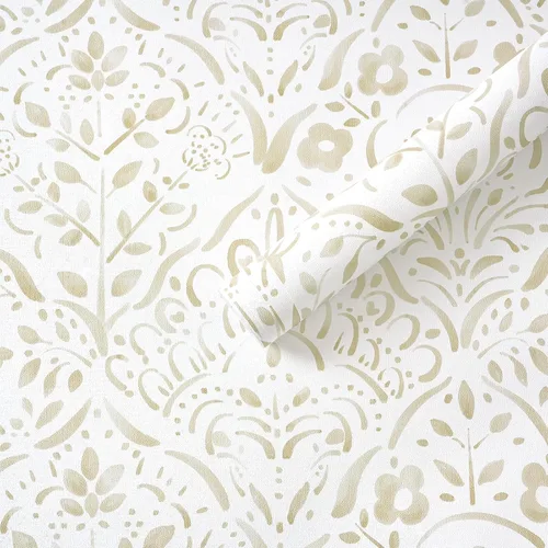 Miniatura 17 de Dimoon Papel tapiz de 78.7 x 17.3 pulgadas, papel de contacto para despegar y pegar, papel tapiz bohemio beige, marrón, floral, extraíble