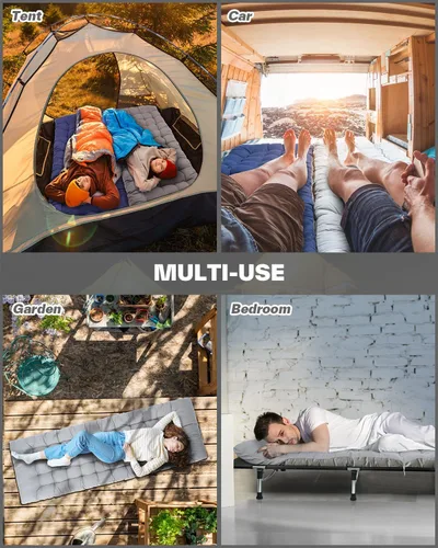 Miniatura 6 de Sportneer Colchón para cuna: 1.5-2 pulgadas de grosor suave almohadilla de colchón para cuna - 75 x 28 pulgadas plegable cuna cubierta con correas