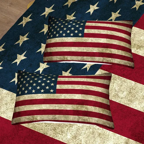 Miniatura 4 de TAILOR SHOP - Juego de edredón con bandera americana para niños y adolescentes, juego de ropa de cama con patrón de bandera americana, tamaño queen