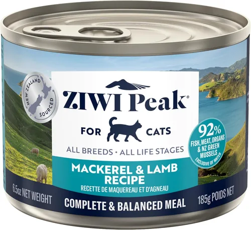 ZIWI Peak Alimento Húmedo para Gatos – Completamente Natural, Alto en Proteínas, Sin Granos, Ingredientes Limitados, con Superalimentos (Caballa y
