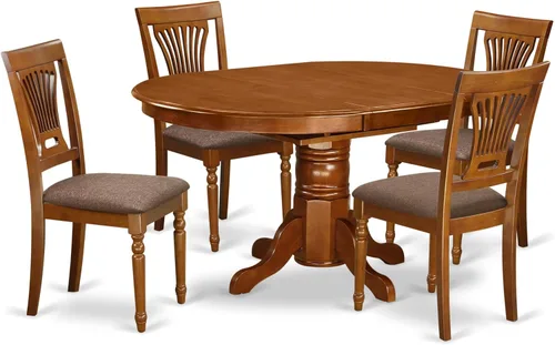 Miniatura 8 de East West Furniture AVPL5-BCH-W - Juego de mesa de cocina de 5 piezas para 4 personas, incluye una mesa de comedor ovalada con hoja de mariposa y 4