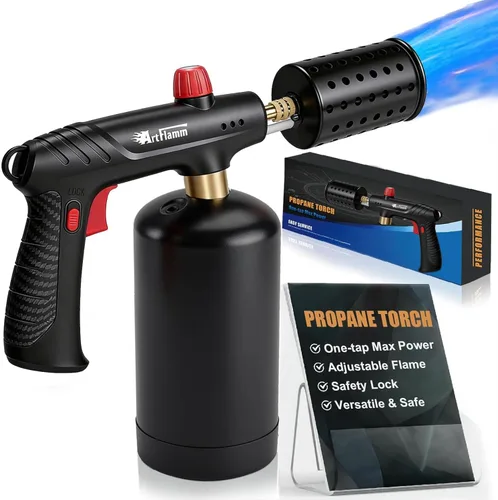 Miniatura 9 de Pistola de propano con fuego máximo de un toque, linterna de cocina ajustable, potente antorcha de propano con muchas características de seguridad