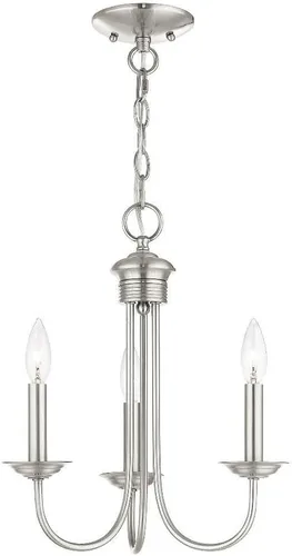 Miniatura 14 de Livex Lighting 42683-04 - Lámpara de araña de acero con 3 luces para decoración del hogar, 1 lámpara de techo negra, perfecta para decoración