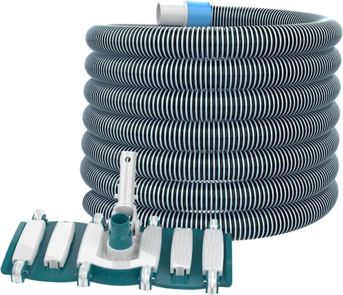 Miniatura 7 de POOLWHALE Mangueras profesionales de vacío de piscina de 1-1/2 pulgadas x 24 pies con puño giratorio y cabezal de vacío flexible
