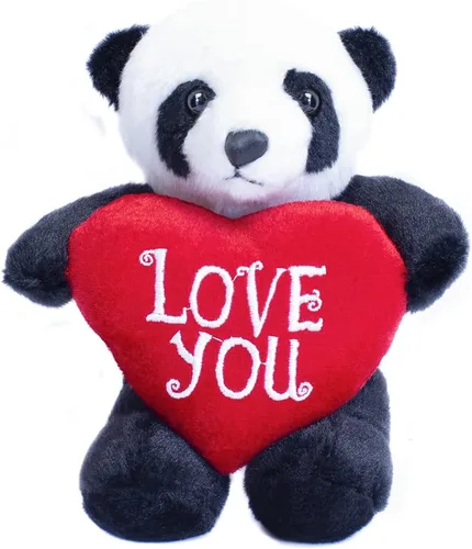 Miniatura 9 de Plushland Animal de peluche con corazón rojo – Love You– Juguete de animales de peluche para niños y adultos – Almohada de corazón bordada – 8