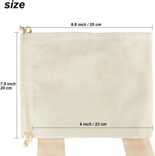 Miniatura 2 de HRX Package 20 bolsas de muselina de 8 x 10 pulgadas, bolsa de algodón con cordón de tela, bolsas de regalo para joyas, recuerdos de fiesta, 2-Blanco