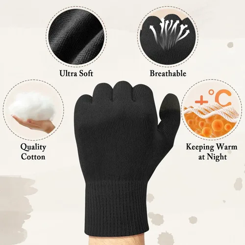 Miniatura 5 de MIG4U Guantes de belleza hidratantes para pantalla táctil, guantes de dormir grandes para hombres, spa, manos secas, loción nocturna, protección UV