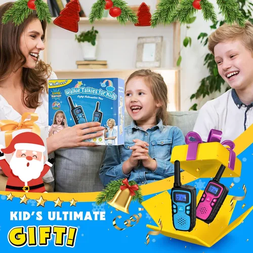 Miniatura 6 de Wishouse Walkie Talkies para Niños Recargables de Largo Alcance, Regalo de Navidad y Cumpleaños para Niños y Niñas de 4 5 6 7 8 9 Años, Equipo