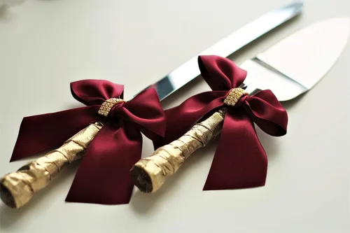Miniatura 8 de Juego de servir pastel, juego de servidor de pastel de boda, cuchillo de boda y juego de servidor Azul marino