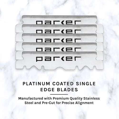 Miniatura 2 de Parker Premium Platinum 1/2 cuchillas, 200 unidades **, para maquinillas de afeitar profesionales de peluquero, afeitadoras de afeitar y maquinillas
