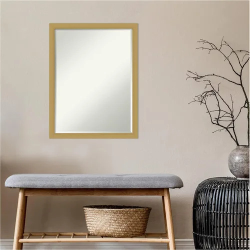 Miniatura 2 de Amanti Art Espejo de baño dorado para sobre el fregadero, espejo rectangular de 28 x 22 pulgadas, marco casual medio, se cuelga horizontal