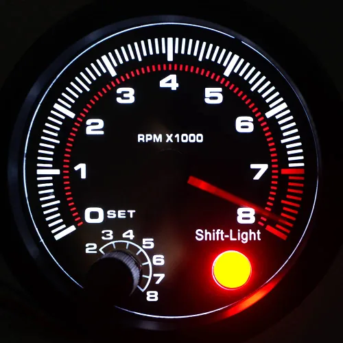 Miniatura 3 de Calibre tacómetro, Geevorks - Tacómetros de repuesto automotriz de 3.75 pulgadas, 12 V, 0-8000 RPM, tacómetro RPM para motores de cilindros de 4/6/8