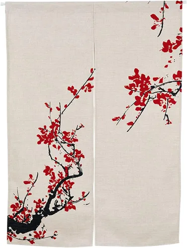 Miniatura 6 de Cortina japonesa Noren para puerta, impresión de caballo de tinta china, tapiz para entrada, decoración del hogar, 33.5 x 35.5 pulgadas