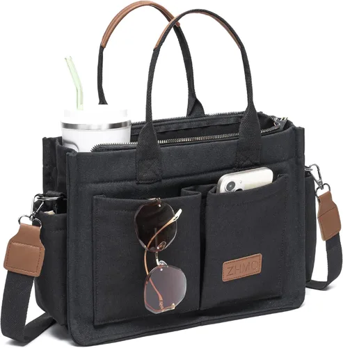Miniatura 11 de Bolso de lona para mujer, bolsos cruzados para mujer, bolsos de trabajo para computadora portátil, bolso grande de mano para enfermera o profesora