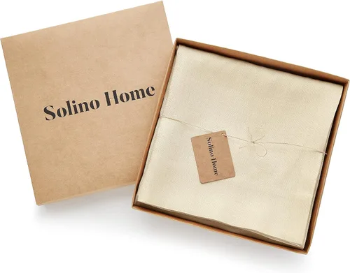 Miniatura 5 de Solino Home Cortina de lino europeo color beige, 52 x 96 pulgadas, filtro de luz, con bolsillo para barra, 96 pulgadas, 100% lino puro, tratamiento