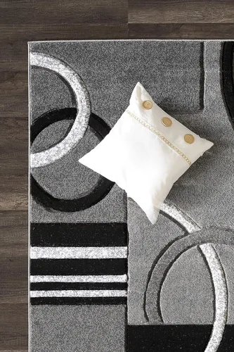 Miniatura 3 de GLORY RUGS Alfombra de Área Moderna 5x7 pies Gris Suave Tallada a Mano Contemporánea Alfombra de Piso con Textura Esponjosa Premium