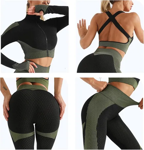 Miniatura 3 de Ropa de yoga de secado rápido de tallas grandes para mujer, ropa de fitness de manga larga, tops de ejercicio, fitness, yoga y entrenamiento