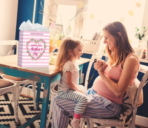 Miniatura 3 de WaaHome Bolsa de regalo para el primer día de la madre con papel de seda, regalos para el primer día de la madre para primera vez, esperando, nueva