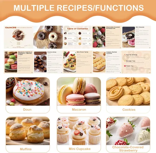 Miniatura 5 de OAMCEG Paquete de 30 cajas de galletas con ventana, cajas de panadería de 8 x 6 x 2.5 pulgadas para regalos de Navidad, postres, donas, pasteles