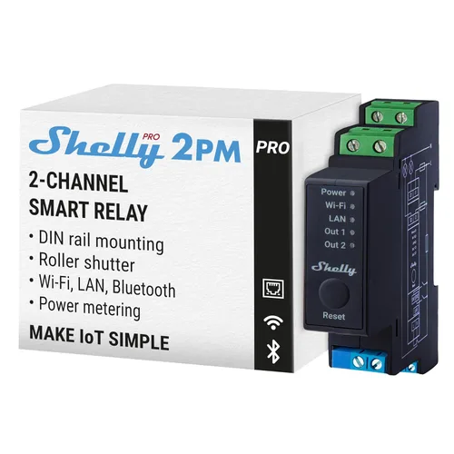 Miniatura 10 de Shelly Pro 2 Wi-Fi y LAN, Relé inteligente de 2 canales Automatización del hogar y de instalaciones Compatible con Alexa y Google Home