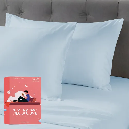 Miniatura 7 de XOOX Linen Juego de Sábanas de Algodón 100% Twin - Sábanas de Algodón de 500 Thread Count Tamaño Twin, Extra Suaves, Tejido Satén, Sábanas