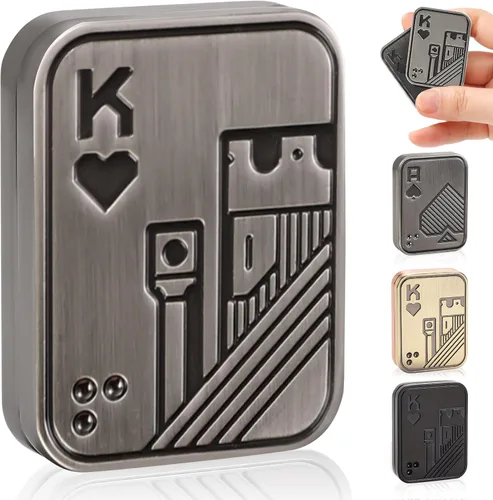 Miniatura 15 de Deslizador de Dedos, Carta de Póker de Metal, Clicker de Dedos, Juguetes de Dedos para Adultos, Alivian el Estrés, la Ansiedad, el TDAH, Regalo