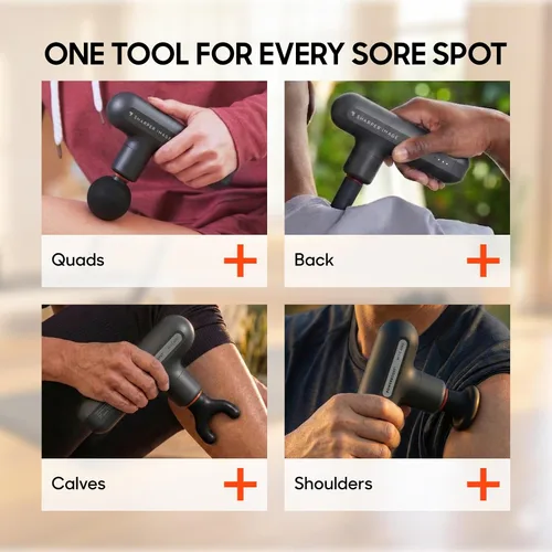 Miniatura 6 de Sharper Image Powerboost Move Aero [nueva versión 2026] Mini pistola de masaje de percusión de tejido profundo, herramienta de masaje