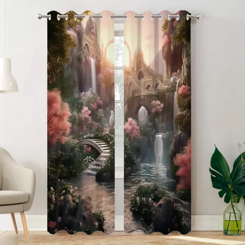 Miniatura 24 de Batmerry Silueta de hombre y niño, marco en forma de corazón con figuras, tratamiento de ventana, cortina corta de cocina multicapa de poliéster