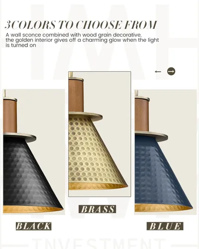 Miniatura 2 de Aplique de Pared de Granja, Apliques de Pared HWH Dorados para Interior, Lámpara de Pared de 1 Luz para Tocador, Baño, Dormitorio, Mesita de Noche